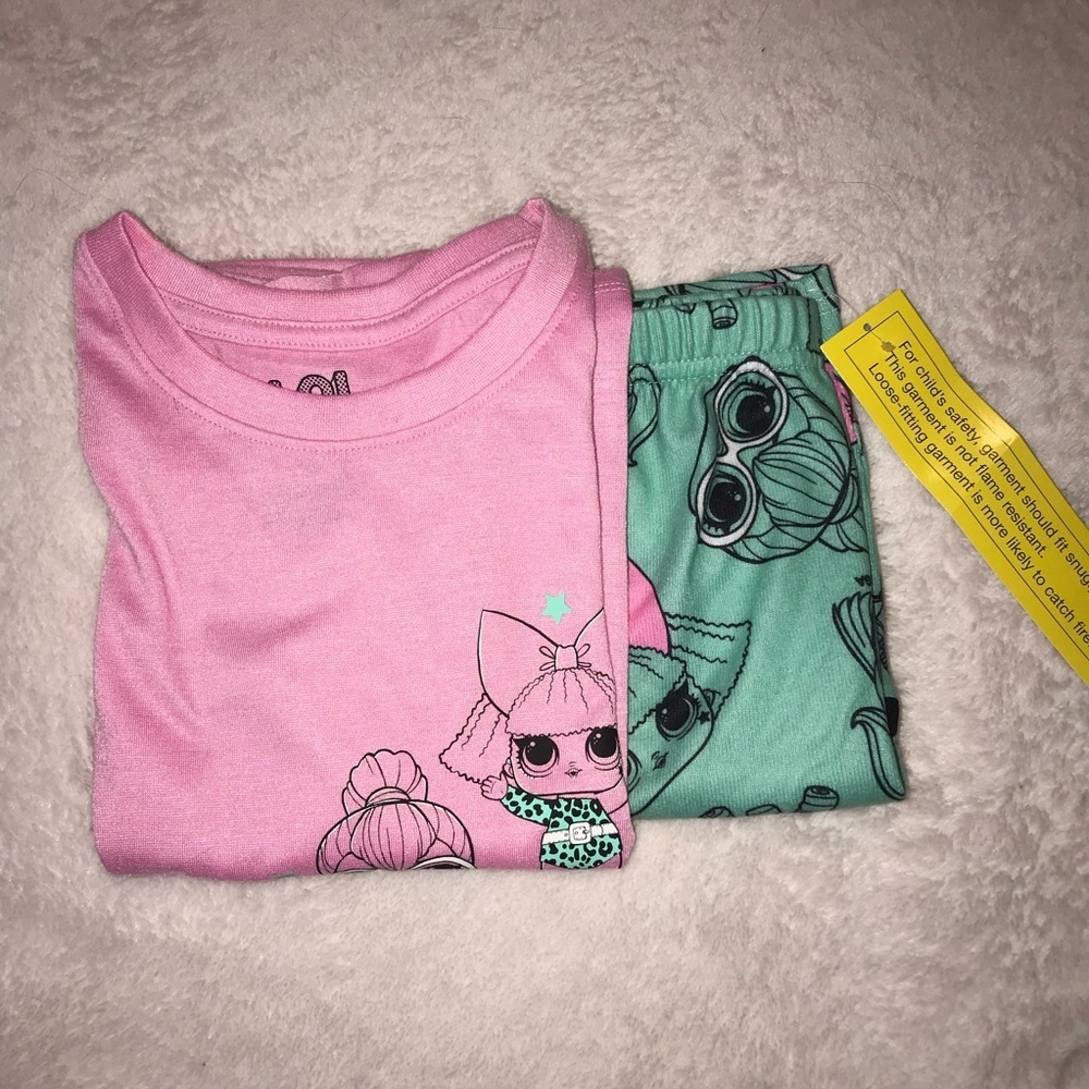 LOL Surprise Dolls Flame Resistant Sleepwear Pajamas Set Girls Size 8 NWT